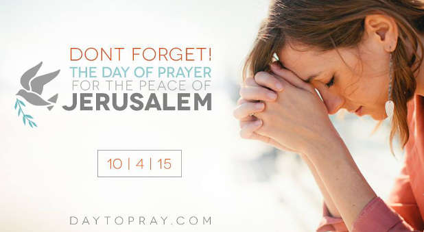 The Day of Prayer for the Peace of Jerusalem is set for October 4.