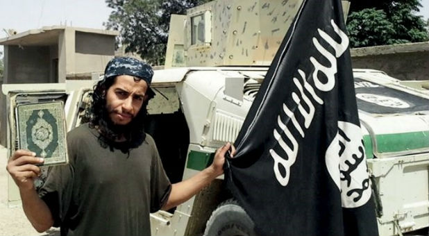 An undated photograph of a man described as Abdelhamid Abaaoud that was published in the Islamic State's online magazine Dabiq and posted on a social media website