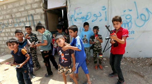 Syrian refugee children.