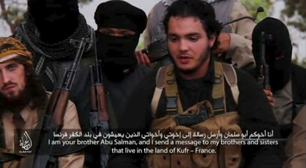 Islamic State recruits in a new video released after the Paris attack.