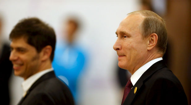 Russian President Vladimir Putin arrives at the Global 20 Summit.