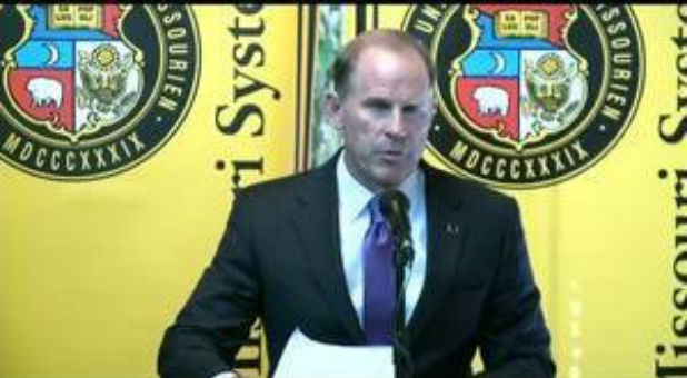 Tim Wolfe resigns as president of the University of Missouri.