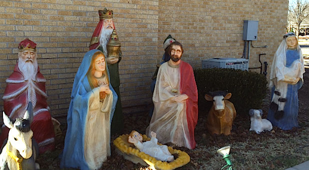 An anonymous donor left $50,000 under Baby Jesus.