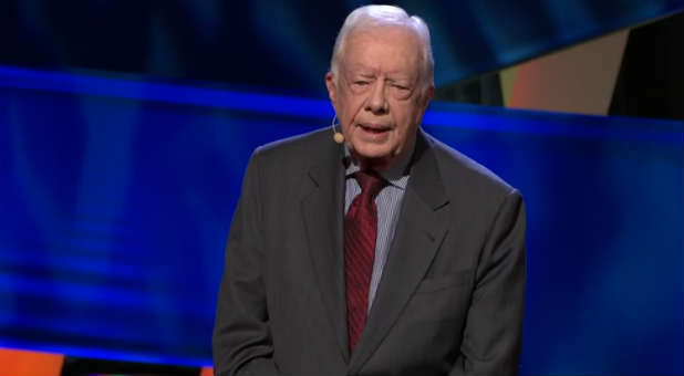 Jimmy Carter told his Sunday school class he is free of cancer.