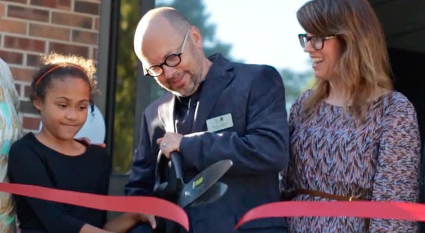 Randy Bohlender at the ribbon-cutting ceremony for Zoe Adoption Agency.