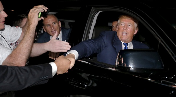 Donald Trump Shaking a Supporter's Hand