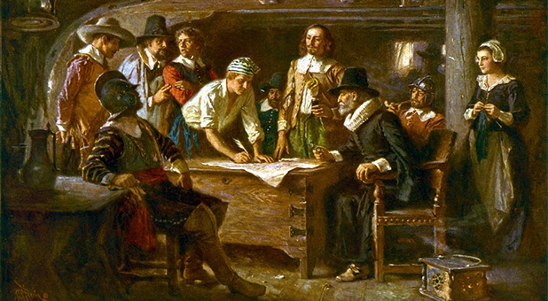 Signing the Mayflower Compact