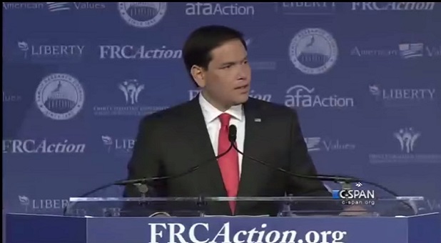 Marco Rubio speaking at the Values Voters Summit in September
