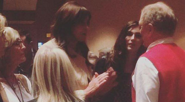 Bruce 'Caitlyn' Jenner prays with Pastor Ed Young.