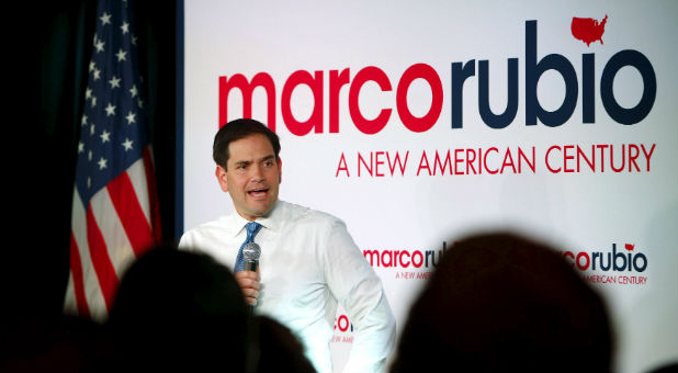Republican candidate Marco Rubio at an event in Iowa.