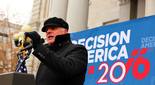 Evangelist Franklin Graham at a stop on his Decision America Tour.