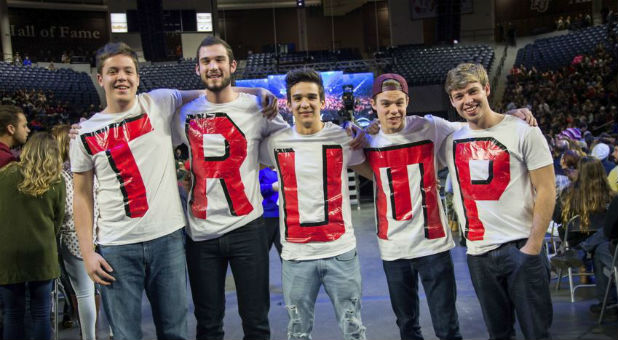 Liberty students show their support for Donald Trump.