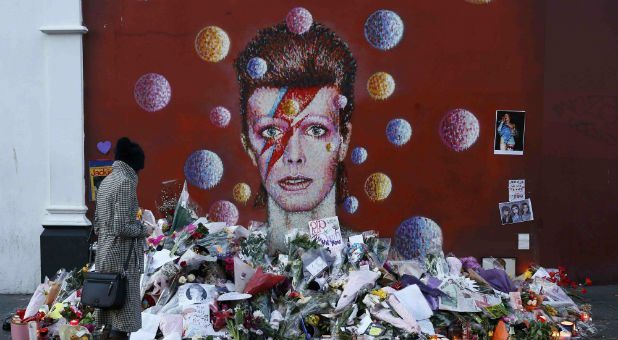 A mural depicting the now deceased David Bowie.