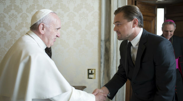 Pope Francis meets Leonardo DiCaprio
