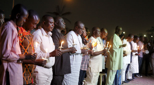 Nigerians hold a vigil to remember those who fought against Boko Haram.