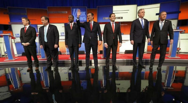 Republican candidates at the recent Fox debate.