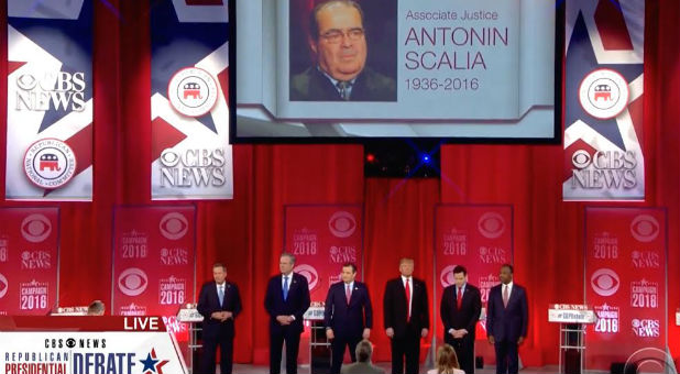 Republican candidates remember Justice Antonin Scalia.