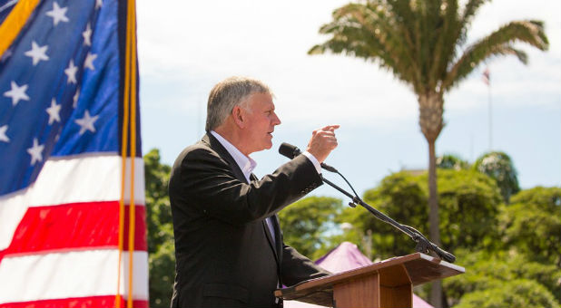 Franklin Graham at his Hawaii Decision America Tour stop.