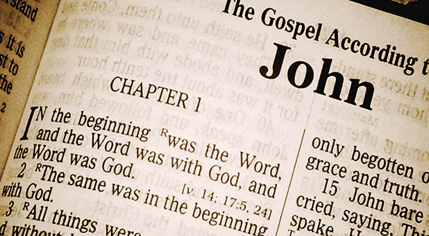 Bible Opened to Gospel of John