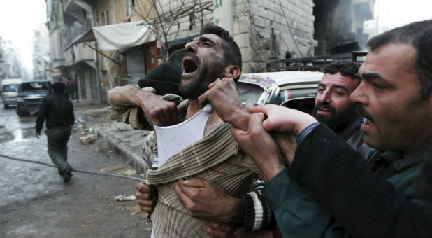 A devastated father after the death of his two children in Syria.
