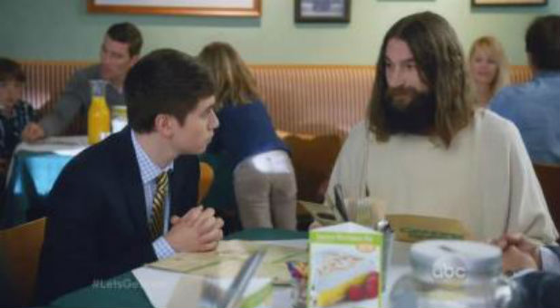 Dan Savage, right, as Jesus in 'The Real O'Neals'