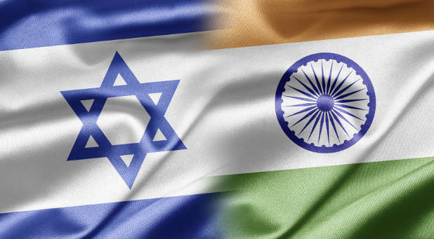 Flags of Israel and India