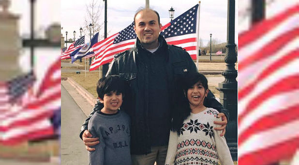 Saeed Abedini with his children.