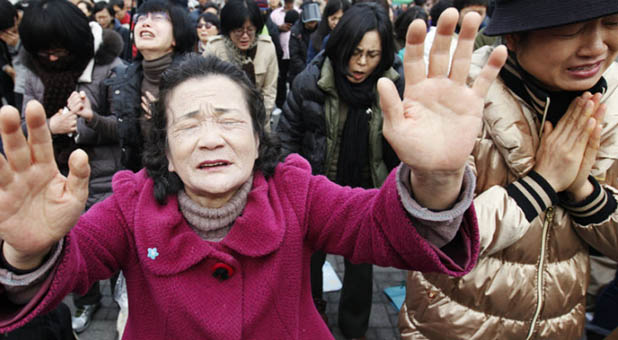 Korean Christians Praying