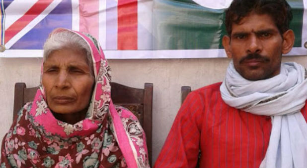 Rasheed Bibi wife of slain Christian man Nazeer Masih and her son Patris Maish have been left haunted by the brutal and shocking attack.