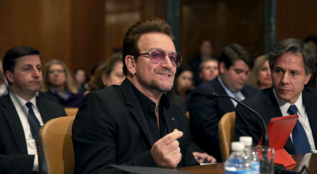 U2 Frontman Bono is actively campaigning to help the refugees.