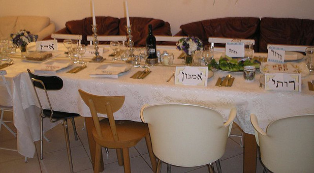 A Passover Seder table