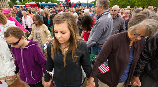 Many young people showed up to pray at the 26th Decision America Tour stop in Bismarck, North Dakota.