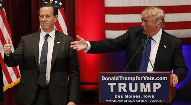Rick Santorum and Donald Trump