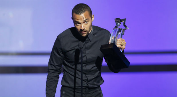 Actor Jesse Williams accepts the Humanitarian Award during the 2016 BET Awards.