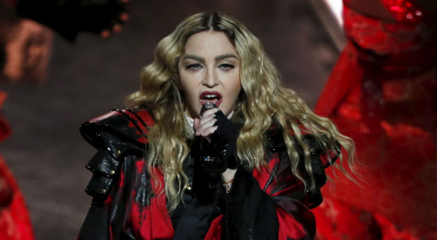 Madonna performs during her Rebel Heart Tour concert at Studio City in Macau, China