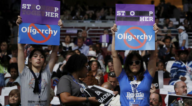 Former Sanders delegates continue to protest against Democratic U.S. presidential nominee Clinton at the Democratic National Convention in Philadelphia