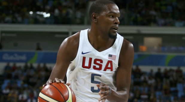 Kevin Durant (USA) of the USA in action at the Rio Olympics.
