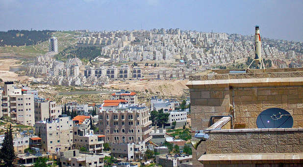 View of the Har Homa, an Israeli settlement in Jerusalem