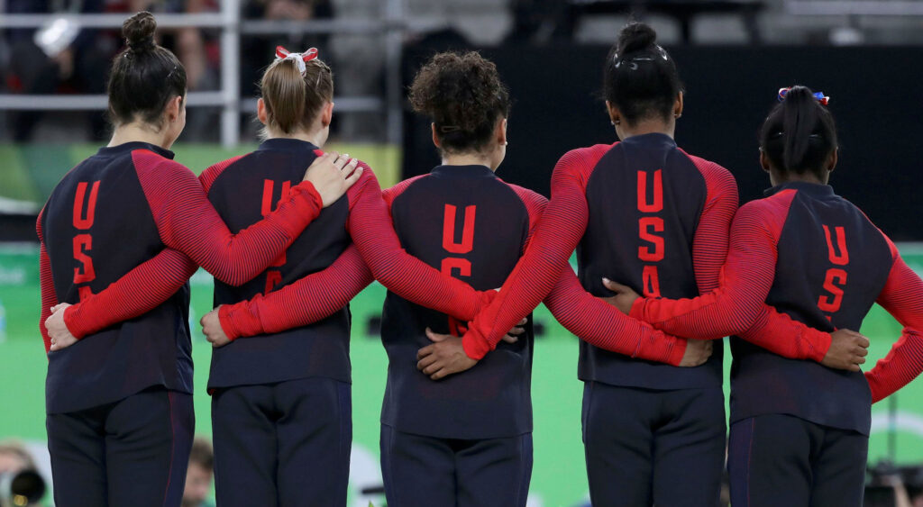 The current USA women's gymnastics team.