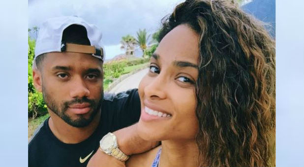Russell Wilson with wife Ciara