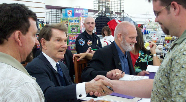 Tim LaHaye, second from left, at a book signing.