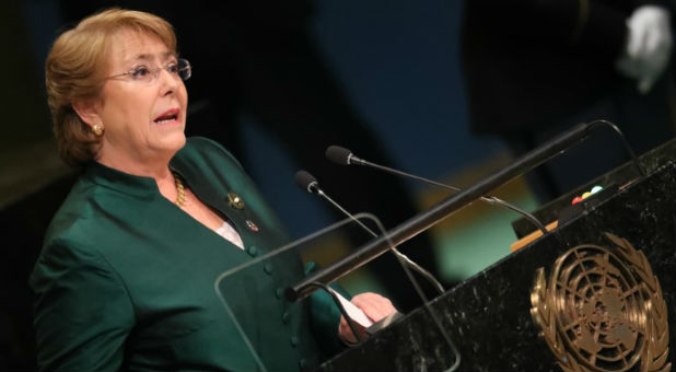President Michelle Bachelet of Chile addresses the 71st United Nations General Assembly in Manhattan
