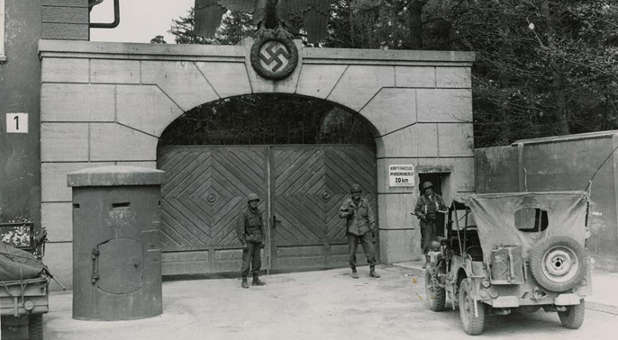 Entrance gates to the Nazis' Dachau concentration camp.