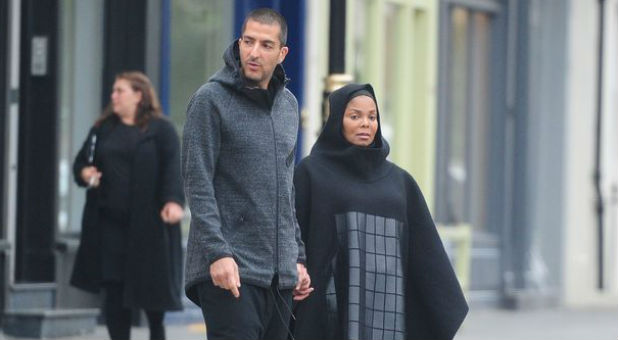 Janet Jackson with her husband
