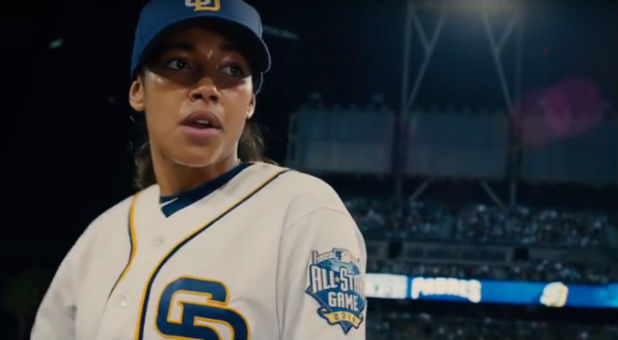A scene from the new TV show 'Pitch.'