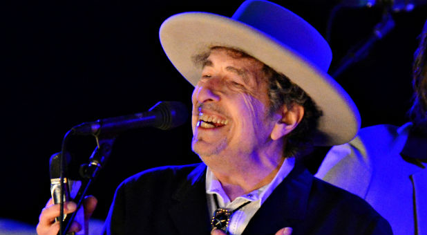 U.S. musician Bob Dylan performs during on day 2 of The Hop Festival in Paddock Wood, Kent on June 30, 2012.