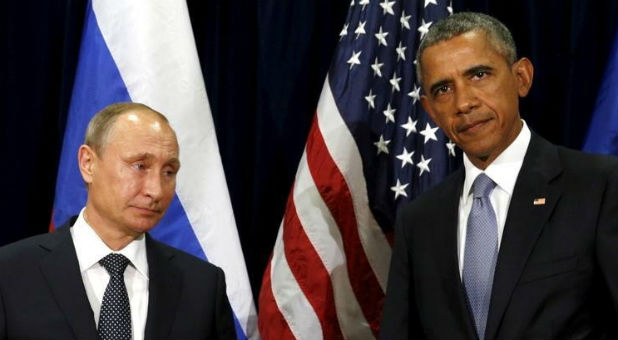 U.S. President Barack Obama and Russian President Vladimir Putin meet at the United Nations General Assembly in New York