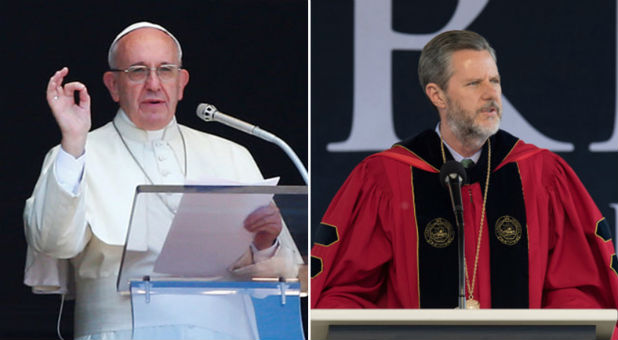 Pope Francis and Jerry Falwell Jr.