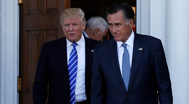 President-elect Trump and former Massachusetts Gov. Mitt Romney