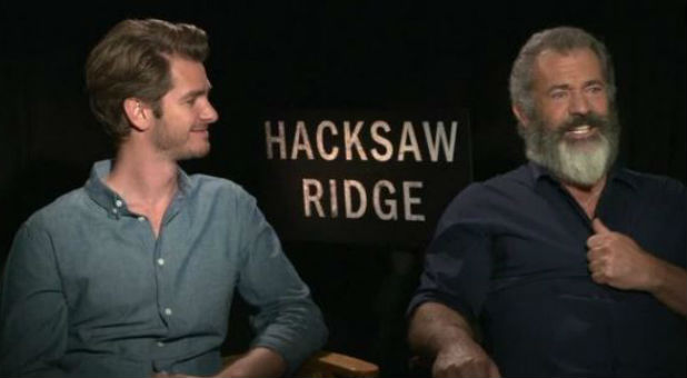 Andrew Garfield and Mel Gibson discuss their new film, 'Hacksaw Ridge.'